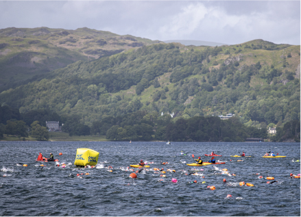Swimmers in Lake Windermere at the Great North Swim